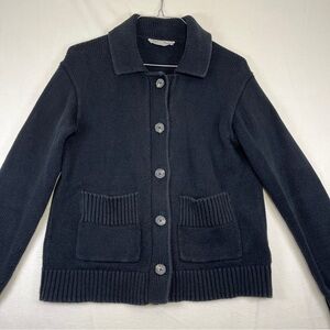 Everlane black cotton chore cardigan sweater jacket